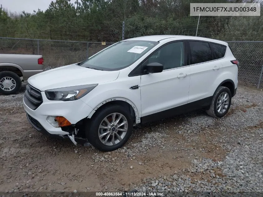 2018 Ford Escape S VIN: 1FMCU0F7XJUD00348 Lot: 40863584