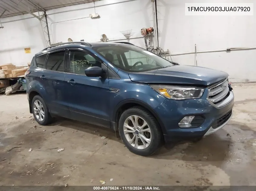 2018 Ford Escape Se VIN: 1FMCU9GD3JUA07920 Lot: 40875624