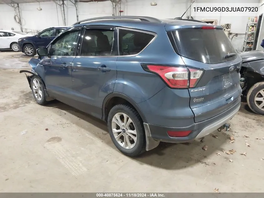 2018 Ford Escape Se VIN: 1FMCU9GD3JUA07920 Lot: 40875624