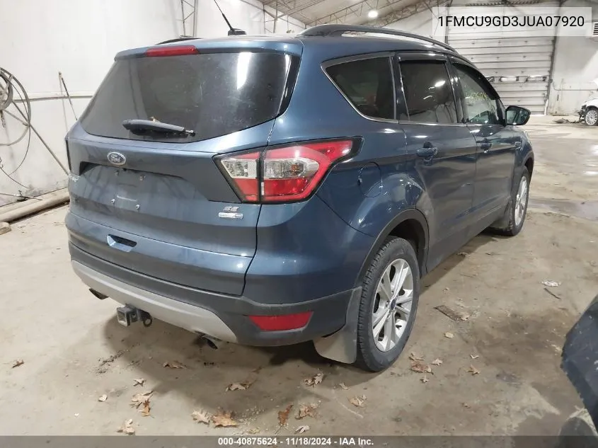 2018 Ford Escape Se VIN: 1FMCU9GD3JUA07920 Lot: 40875624