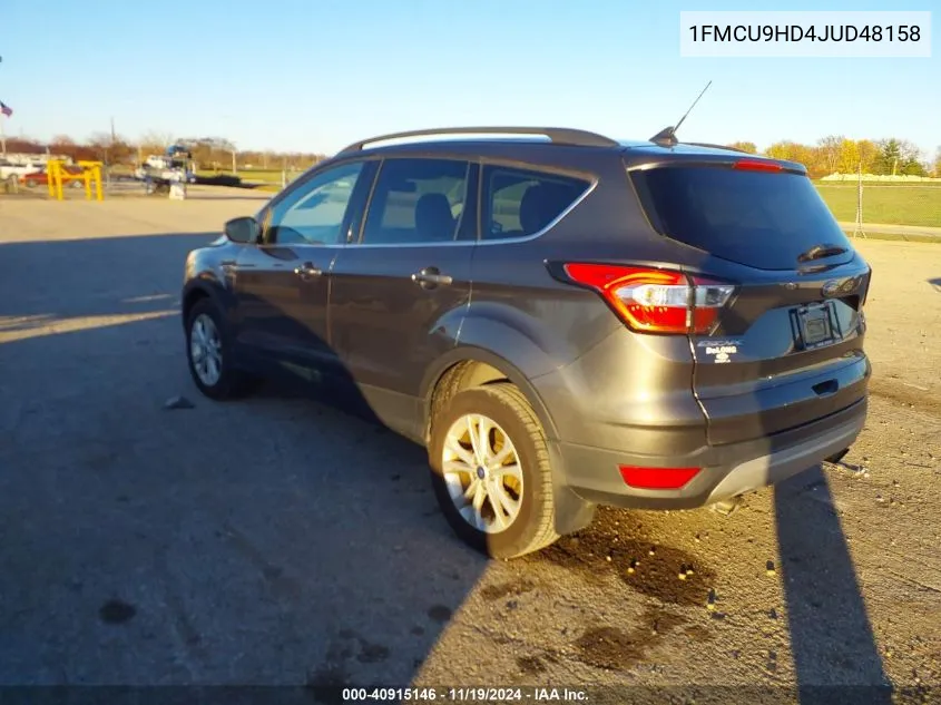 2018 Ford Escape Sel VIN: 1FMCU9HD4JUD48158 Lot: 40915146