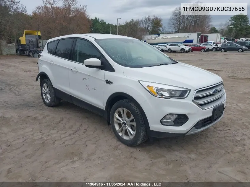 2019 Ford Escape Se VIN: 1FMCU9GD7KUC37655 Lot: 11964916