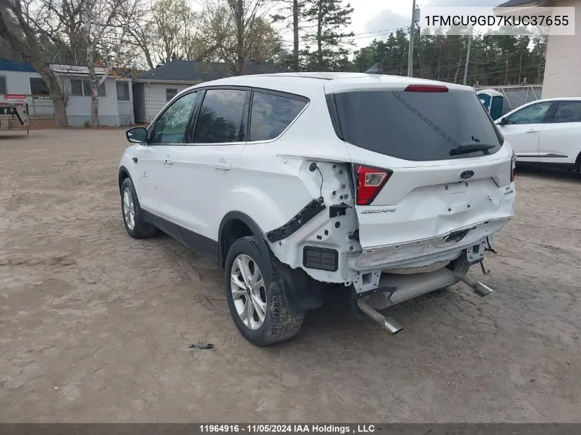 2019 Ford Escape Se VIN: 1FMCU9GD7KUC37655 Lot: 11964916