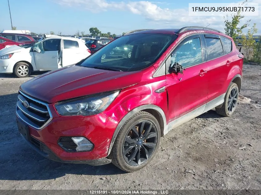 2019 Ford Escape Titanium VIN: 1FMCU9J95KUB71773 Lot: 12115191