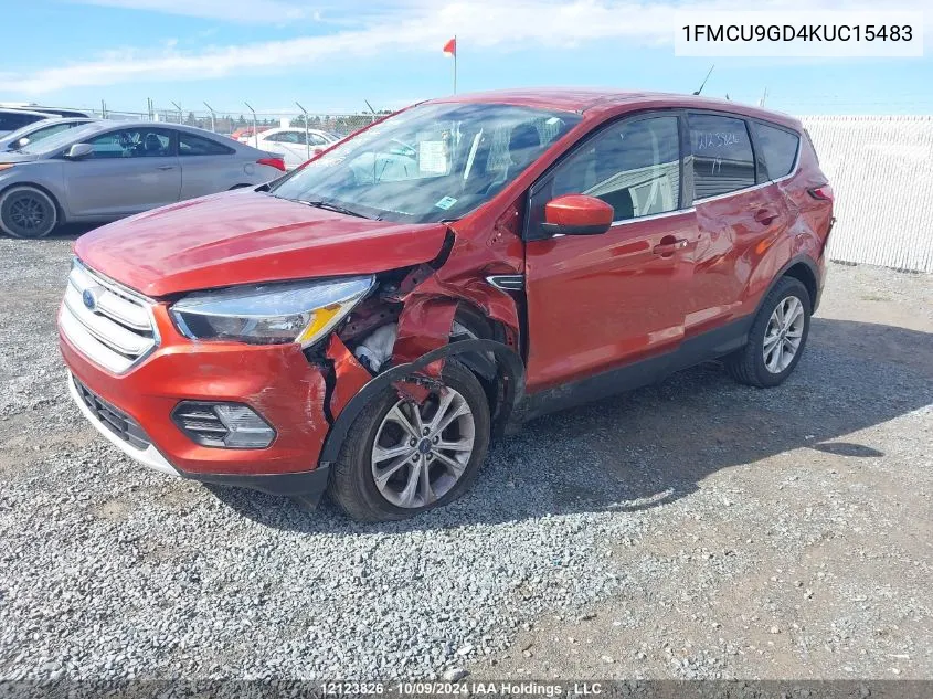 2019 Ford Escape Se VIN: 1FMCU9GD4KUC15483 Lot: 12123826