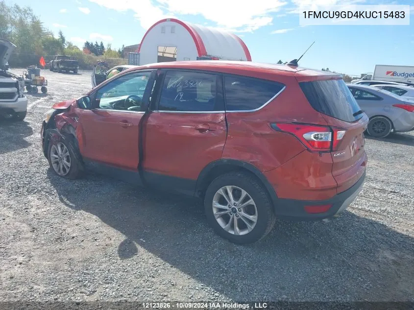 2019 Ford Escape Se VIN: 1FMCU9GD4KUC15483 Lot: 12123826