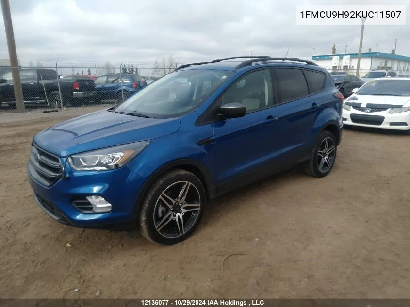 2019 Ford Escape Sel VIN: 1FMCU9H92KUC11507 Lot: 12135077