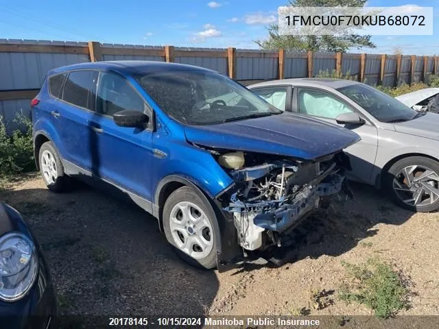 2019 Ford Escape S VIN: 1FMCU0F70KUB68072 Lot: 20178145