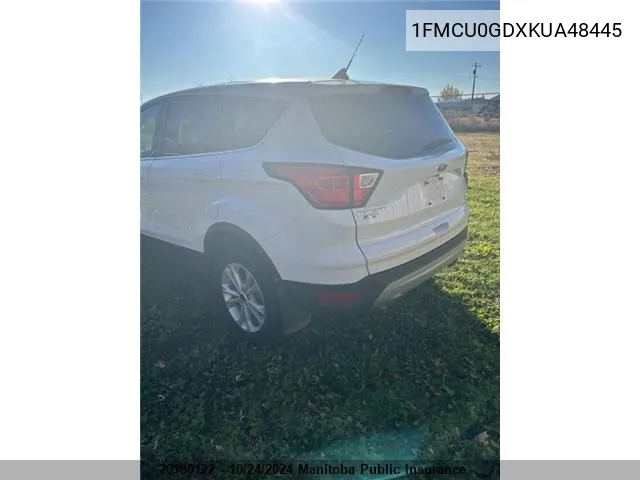 2019 Ford Escape Se VIN: 1FMCU0GDXKUA48445 Lot: 20180122