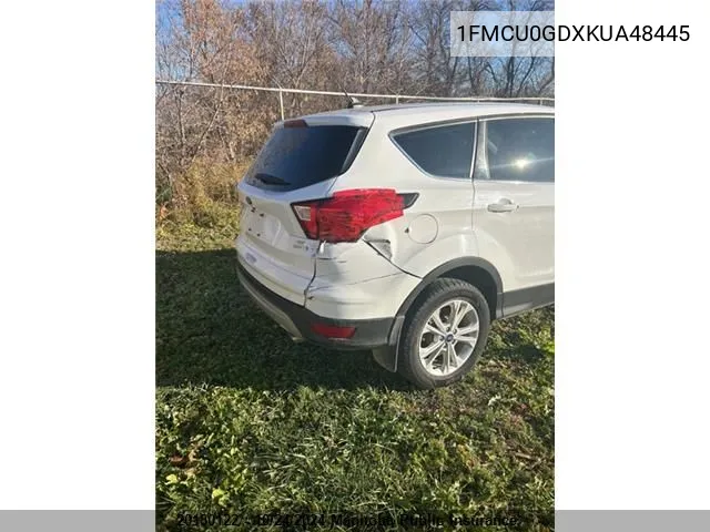 2019 Ford Escape Se VIN: 1FMCU0GDXKUA48445 Lot: 20180122