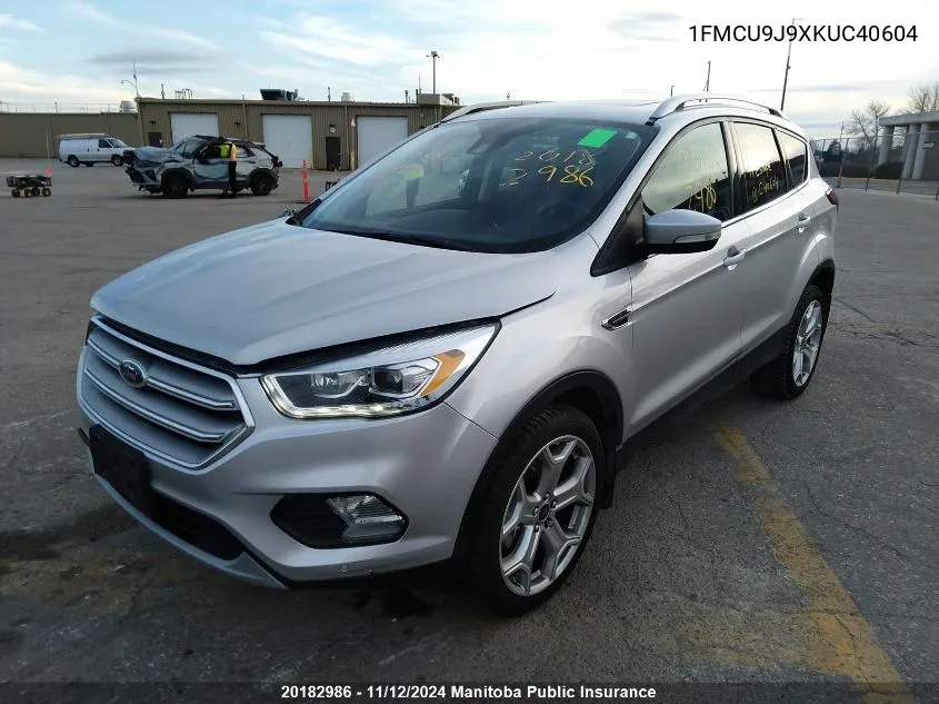 2019 Ford Escape Titanium VIN: 1FMCU9J9XKUC40604 Lot: 20182986