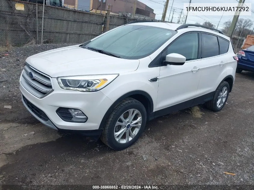 2019 Ford Escape Sel VIN: 1FMCU9HD6KUA17292 Lot: 38868852