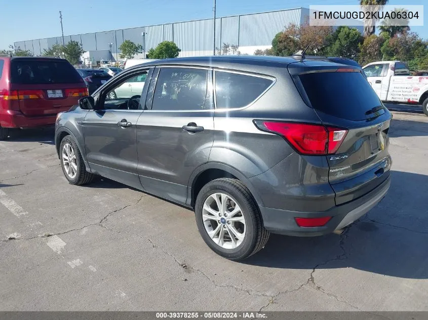 2019 Ford Escape Se VIN: 1FMCU0GD2KUA06304 Lot: 39378255