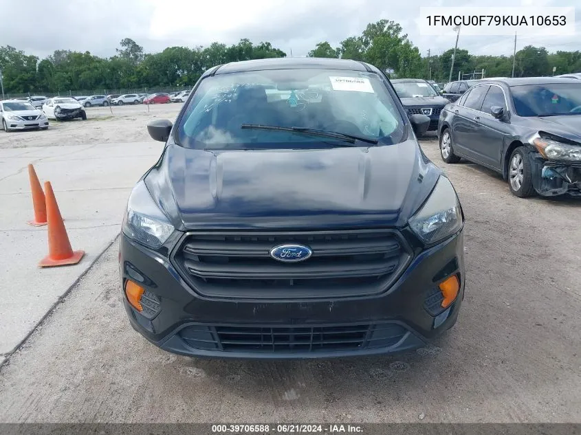 2019 Ford Escape S VIN: 1FMCU0F79KUA10653 Lot: 39706588