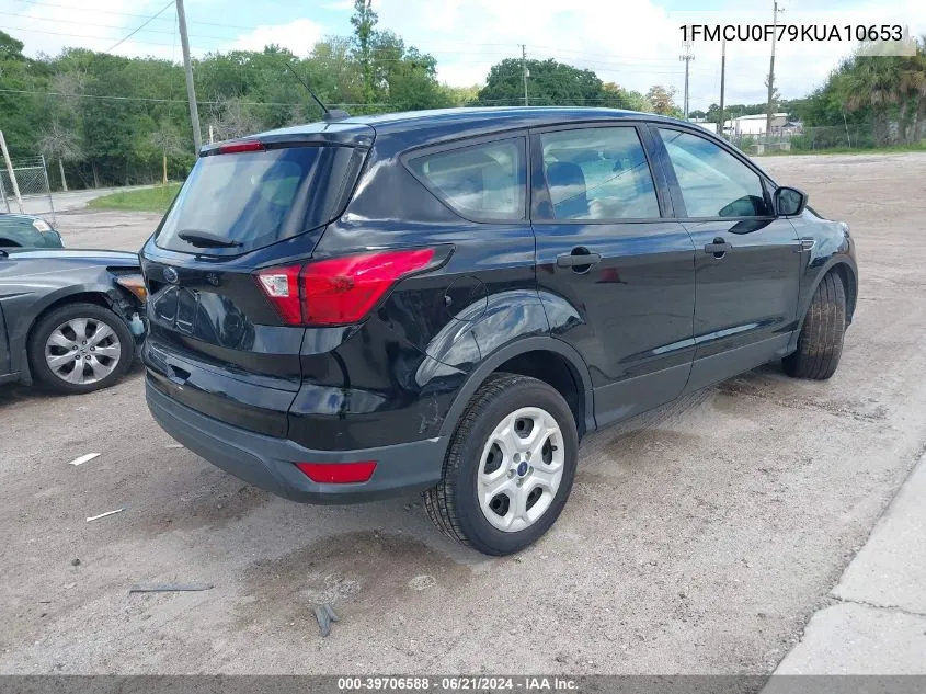 2019 Ford Escape S VIN: 1FMCU0F79KUA10653 Lot: 39706588