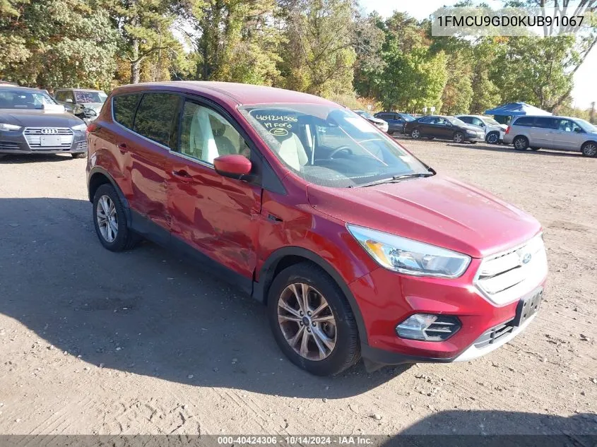 2019 Ford Escape Se VIN: 1FMCU9GD0KUB91067 Lot: 40424306