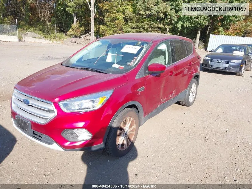 2019 Ford Escape Se VIN: 1FMCU9GD0KUB91067 Lot: 40424306