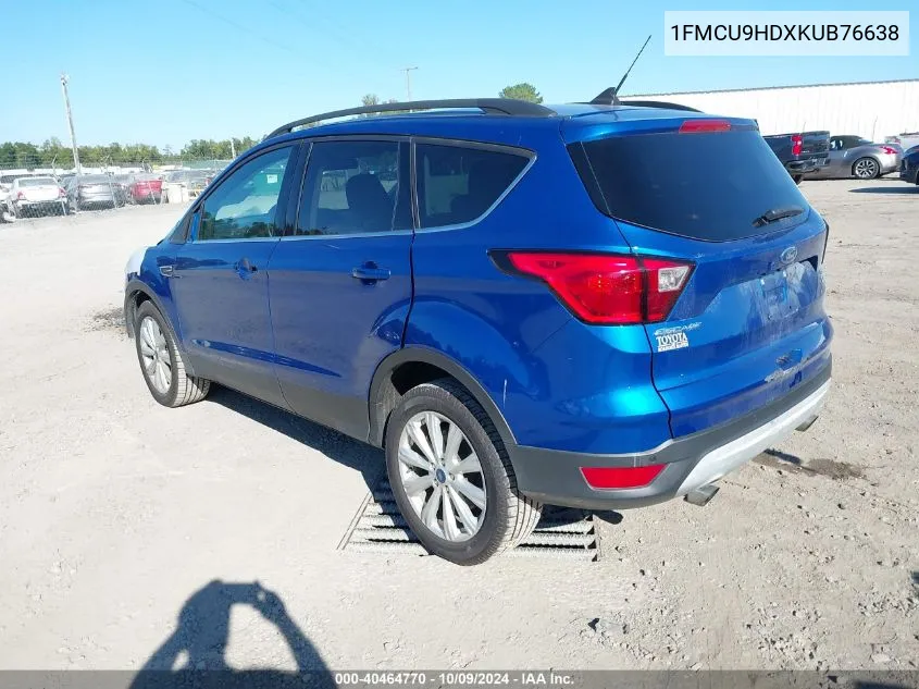 2019 Ford Escape Sel VIN: 1FMCU9HDXKUB76638 Lot: 40464770