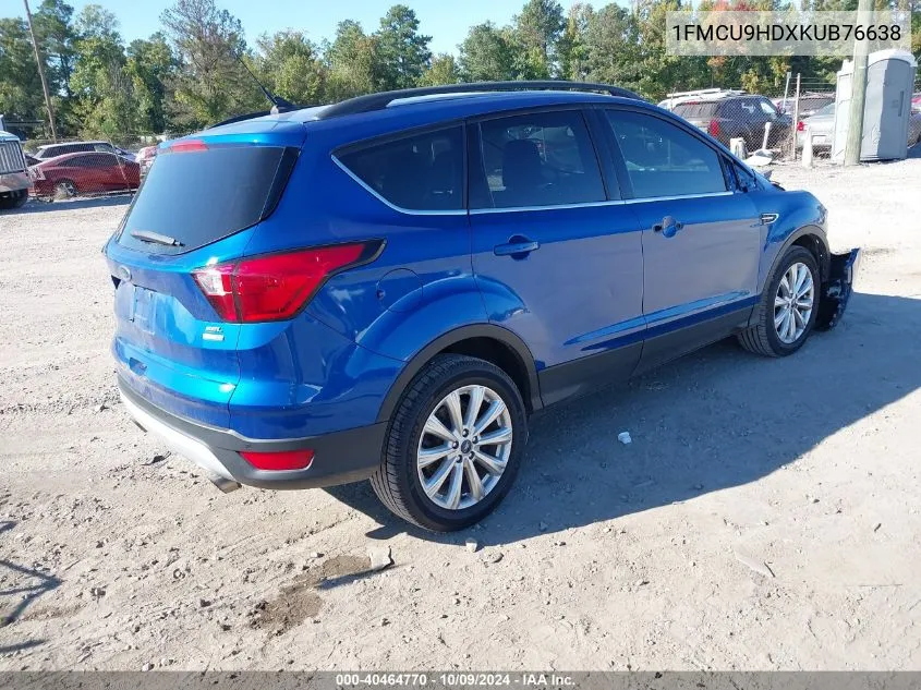 2019 Ford Escape Sel VIN: 1FMCU9HDXKUB76638 Lot: 40464770