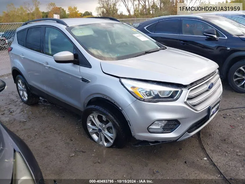 2019 Ford Escape Sel VIN: 1FMCU0HD2KUA31959 Lot: 40493795