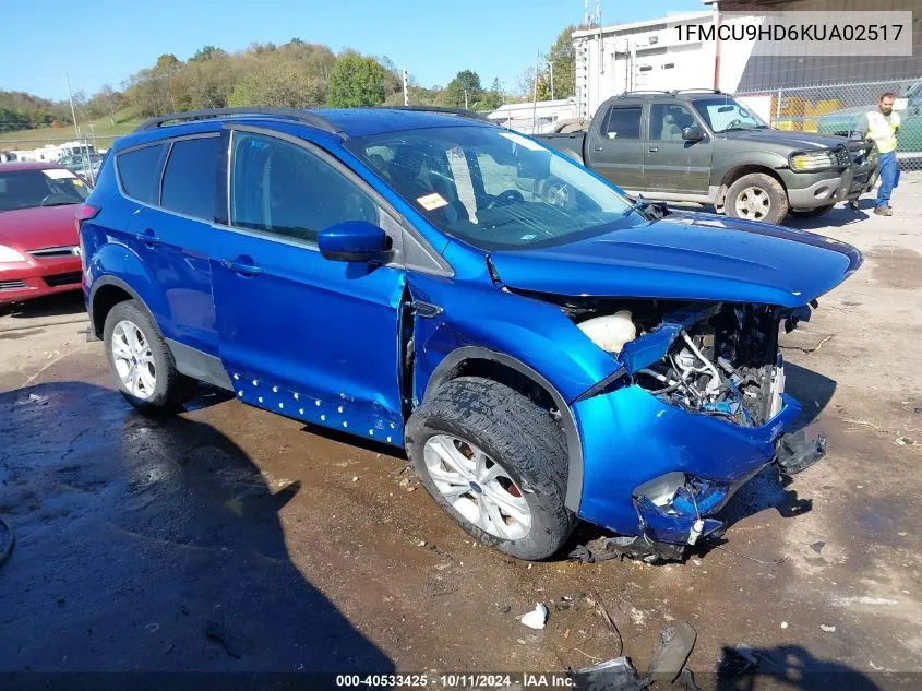 2019 Ford Escape Sel VIN: 1FMCU9HD6KUA02517 Lot: 40533425