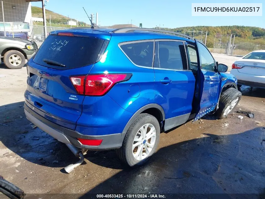 2019 Ford Escape Sel VIN: 1FMCU9HD6KUA02517 Lot: 40533425