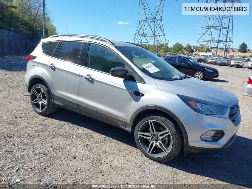 2019 Ford Escape Sel VIN: 1FMCU9HD4KUC18883 Lot: 40550227