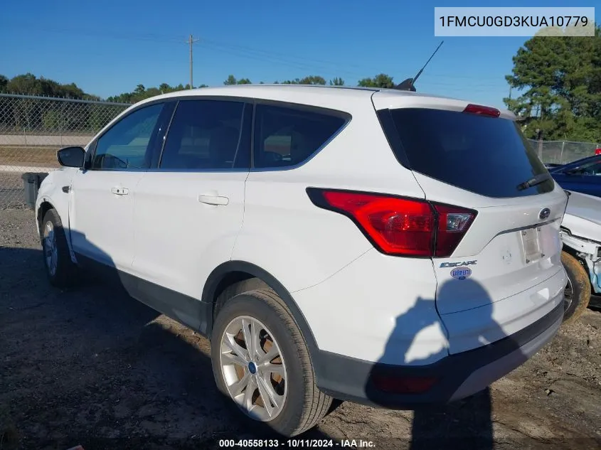 2019 Ford Escape Se VIN: 1FMCU0GD3KUA10779 Lot: 40558133