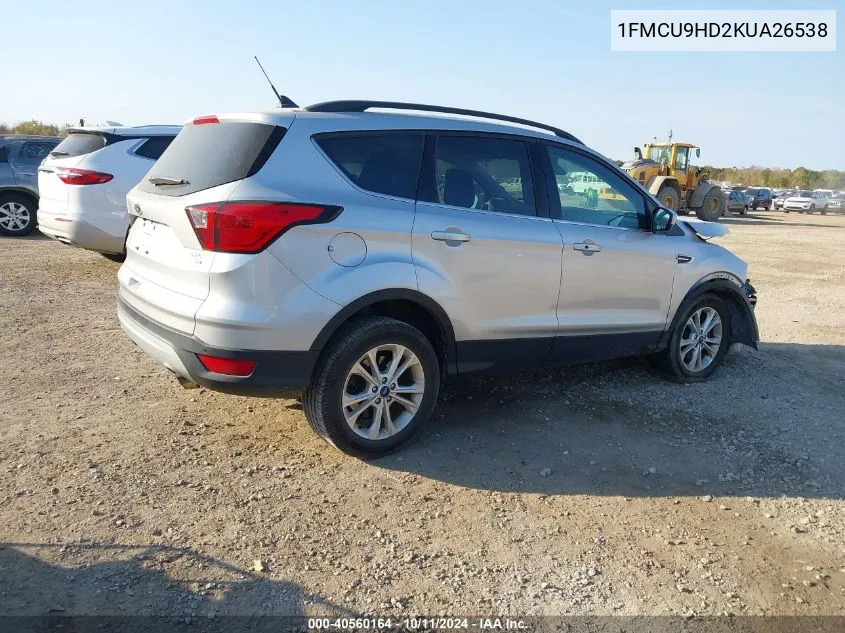 2019 Ford Escape Sel VIN: 1FMCU9HD2KUA26538 Lot: 40560164