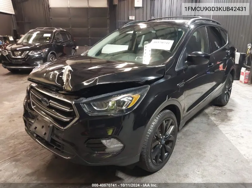 2019 Ford Escape Se VIN: 1FMCU9GD3KUB42431 Lot: 40570741