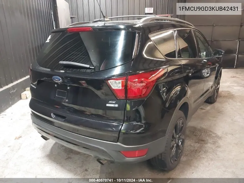 2019 Ford Escape Se VIN: 1FMCU9GD3KUB42431 Lot: 40570741