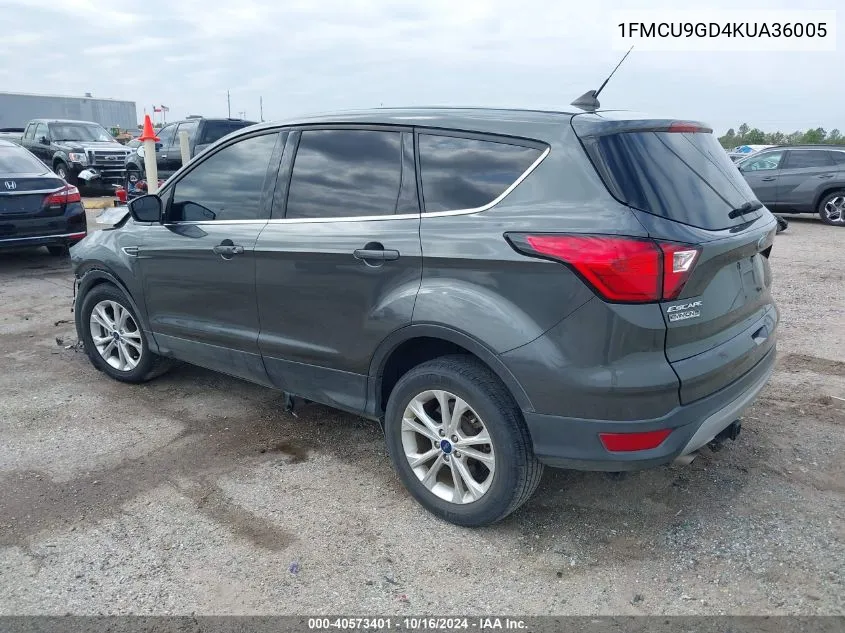 2019 Ford Escape Se VIN: 1FMCU9GD4KUA36005 Lot: 40573401