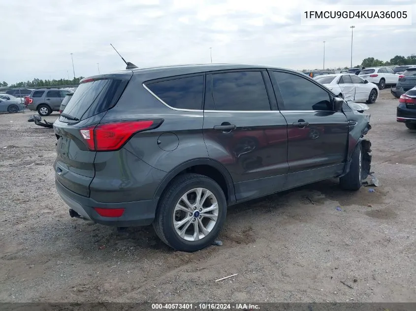 2019 Ford Escape Se VIN: 1FMCU9GD4KUA36005 Lot: 40573401