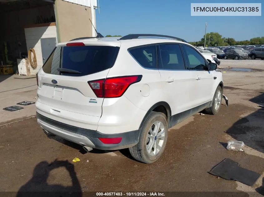 2019 Ford Escape Sel VIN: 1FMCU0HD4KUC31385 Lot: 40577483