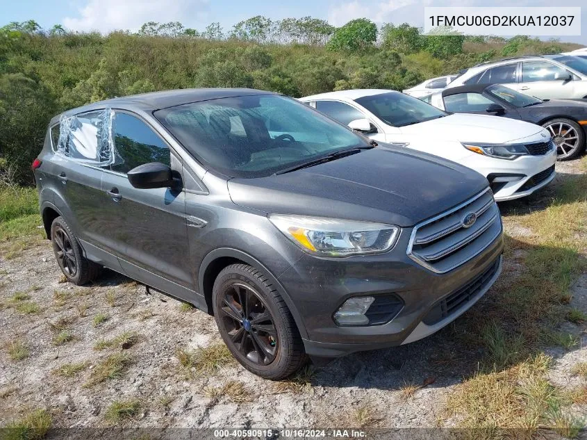 2019 Ford Escape Se VIN: 1FMCU0GD2KUA12037 Lot: 40590915