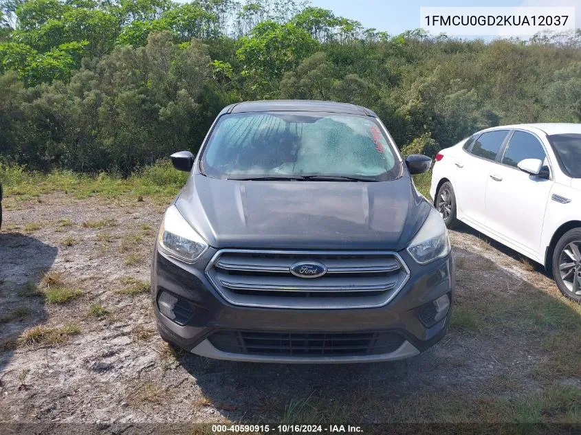 2019 Ford Escape Se VIN: 1FMCU0GD2KUA12037 Lot: 40590915