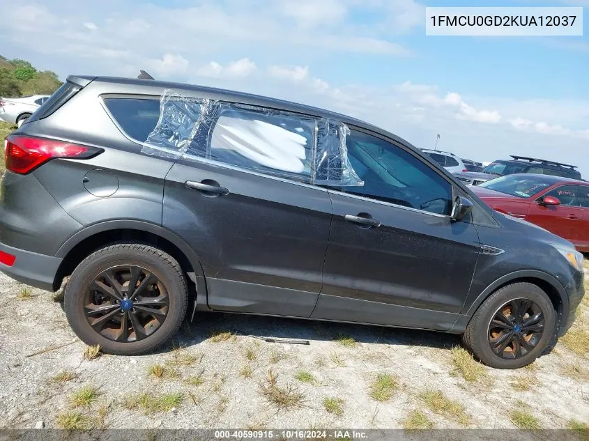 2019 Ford Escape Se VIN: 1FMCU0GD2KUA12037 Lot: 40590915