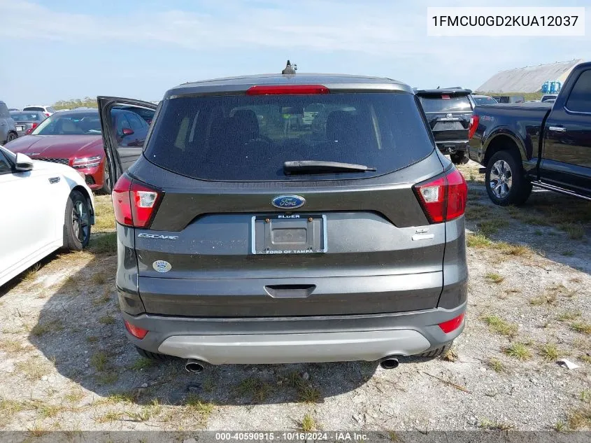 2019 Ford Escape Se VIN: 1FMCU0GD2KUA12037 Lot: 40590915