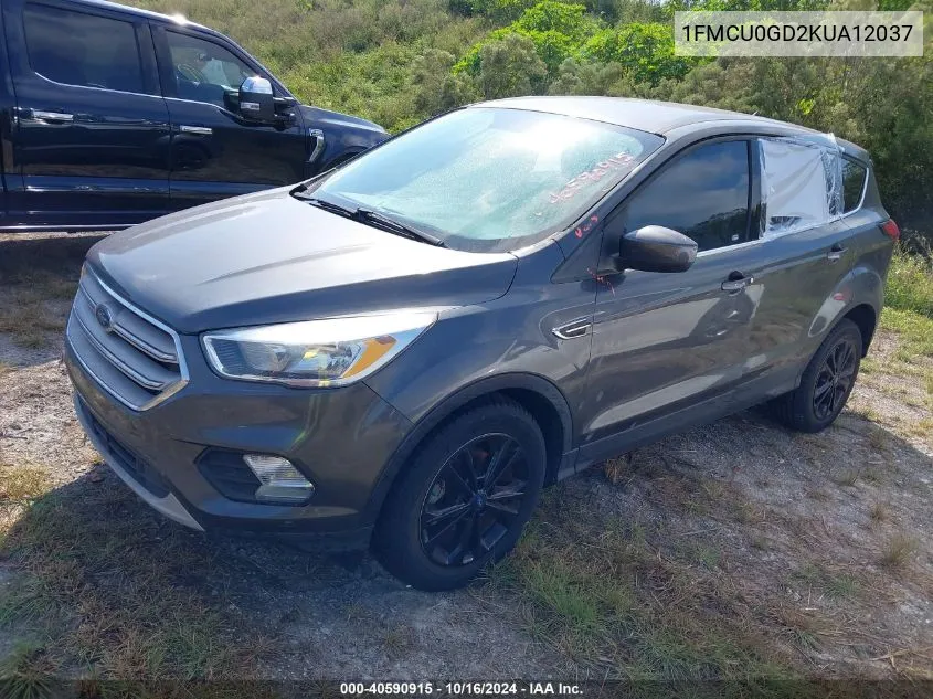 2019 Ford Escape Se VIN: 1FMCU0GD2KUA12037 Lot: 40590915