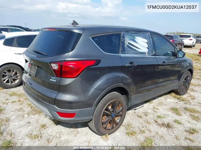 2019 Ford Escape Se VIN: 1FMCU0GD2KUA12037 Lot: 40590915