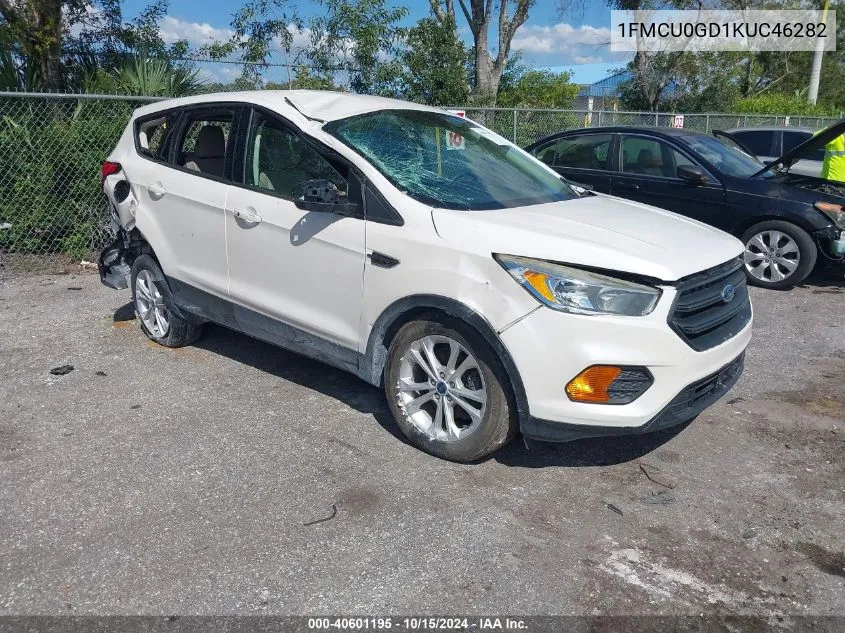 2019 Ford Escape Se VIN: 1FMCU0GD1KUC46282 Lot: 40601195