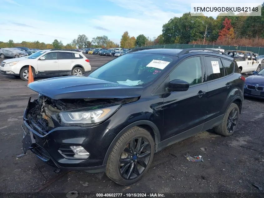 2019 Ford Escape Se VIN: 1FMCU9GD8KUB42148 Lot: 40602777