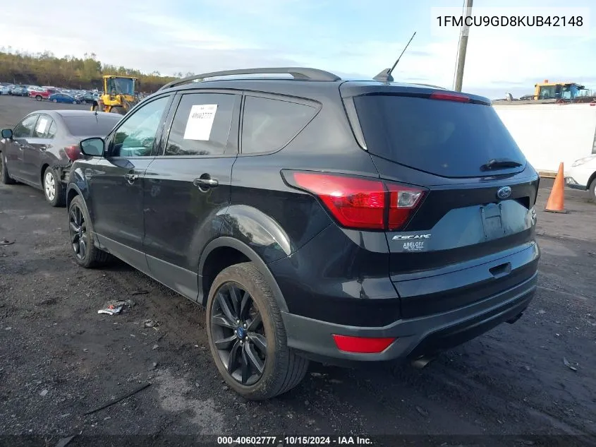 2019 Ford Escape Se VIN: 1FMCU9GD8KUB42148 Lot: 40602777