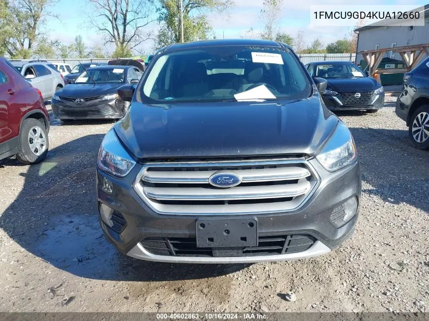 2019 Ford Escape Se VIN: 1FMCU9GD4KUA12660 Lot: 40602863