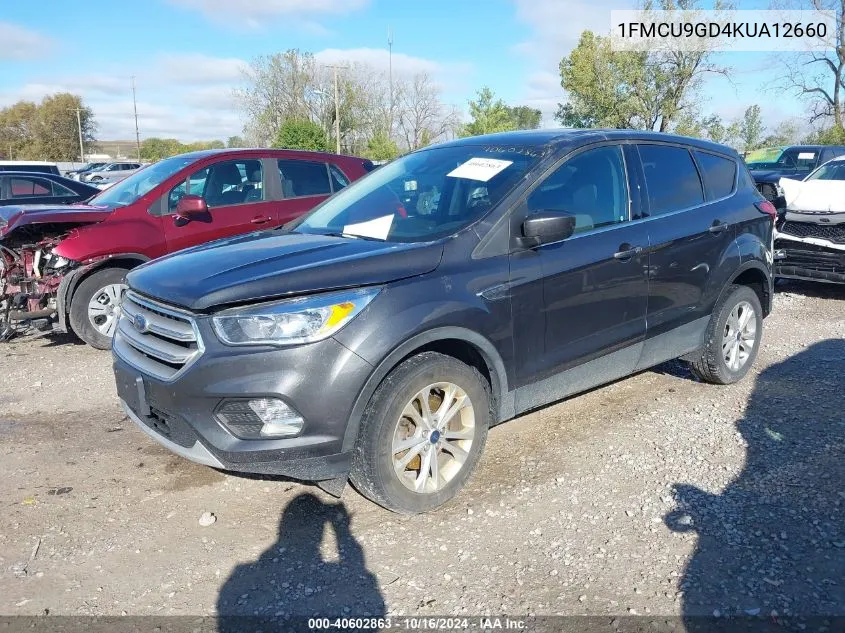 2019 Ford Escape Se VIN: 1FMCU9GD4KUA12660 Lot: 40602863