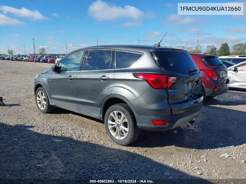 2019 Ford Escape Se VIN: 1FMCU9GD4KUA12660 Lot: 40602863