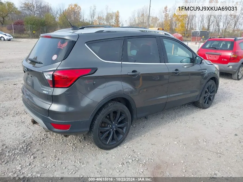 2019 Ford Escape Titanium VIN: 1FMCU9J9XKUA69031 Lot: 40615816