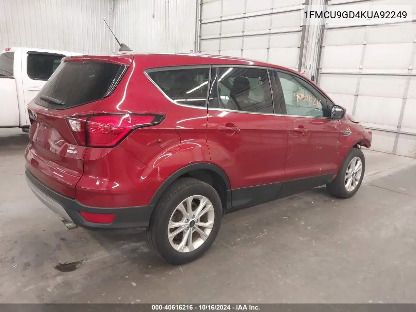 2019 Ford Escape Se VIN: 1FMCU9GD4KUA92249 Lot: 40616216