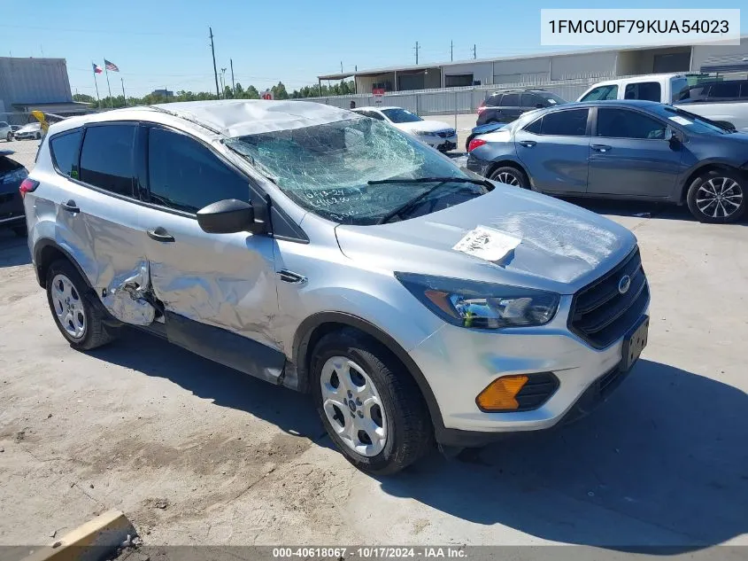 2019 Ford Escape S VIN: 1FMCU0F79KUA54023 Lot: 40618067