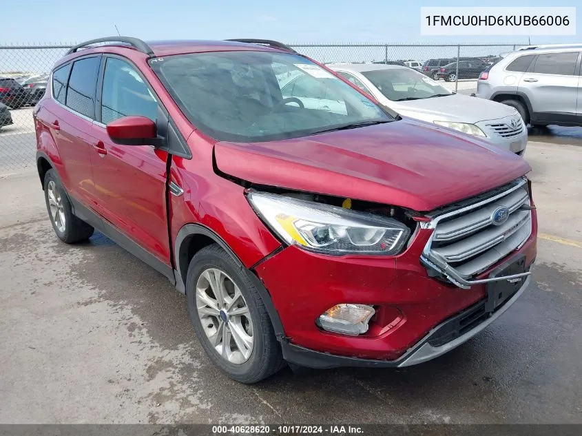 2019 Ford Escape Sel VIN: 1FMCU0HD6KUB66006 Lot: 40628620